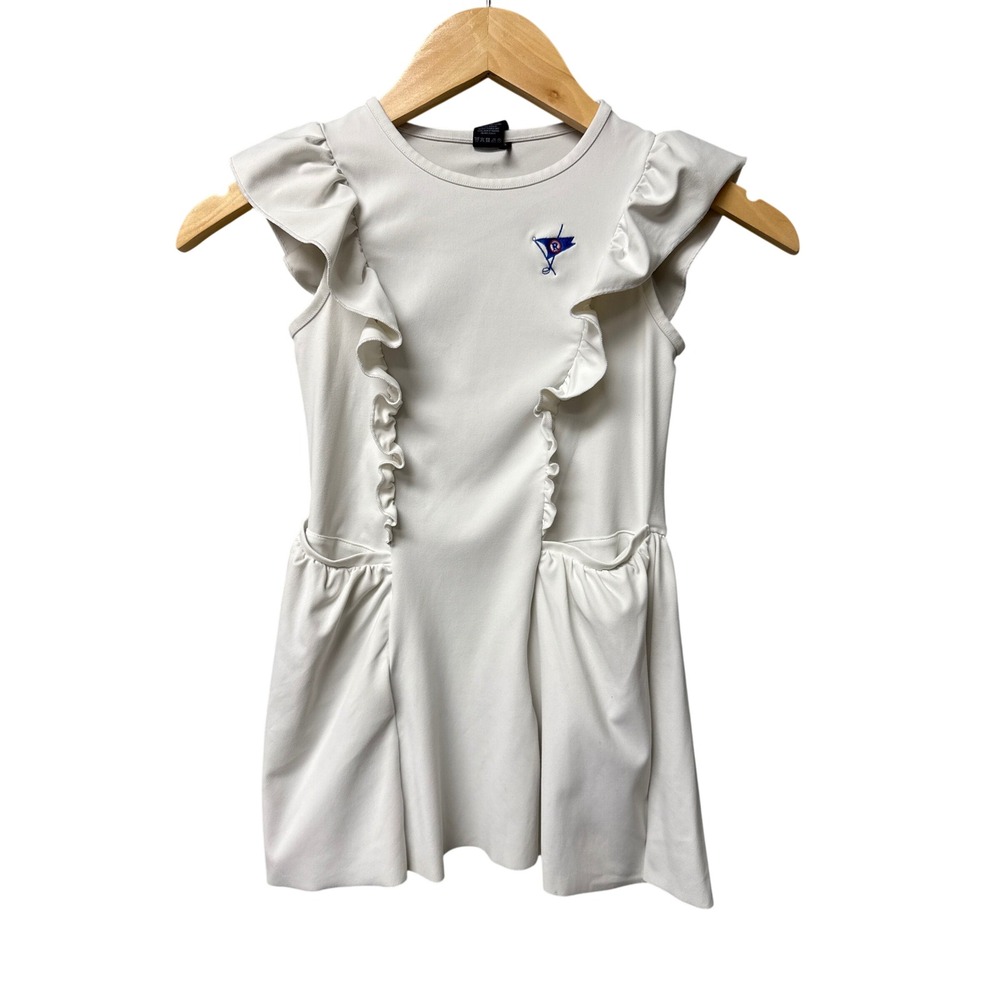 Greyson‎ Venus Dress OCEAN REEF Golf Logo Girls 5 Athleisure Active White EUC